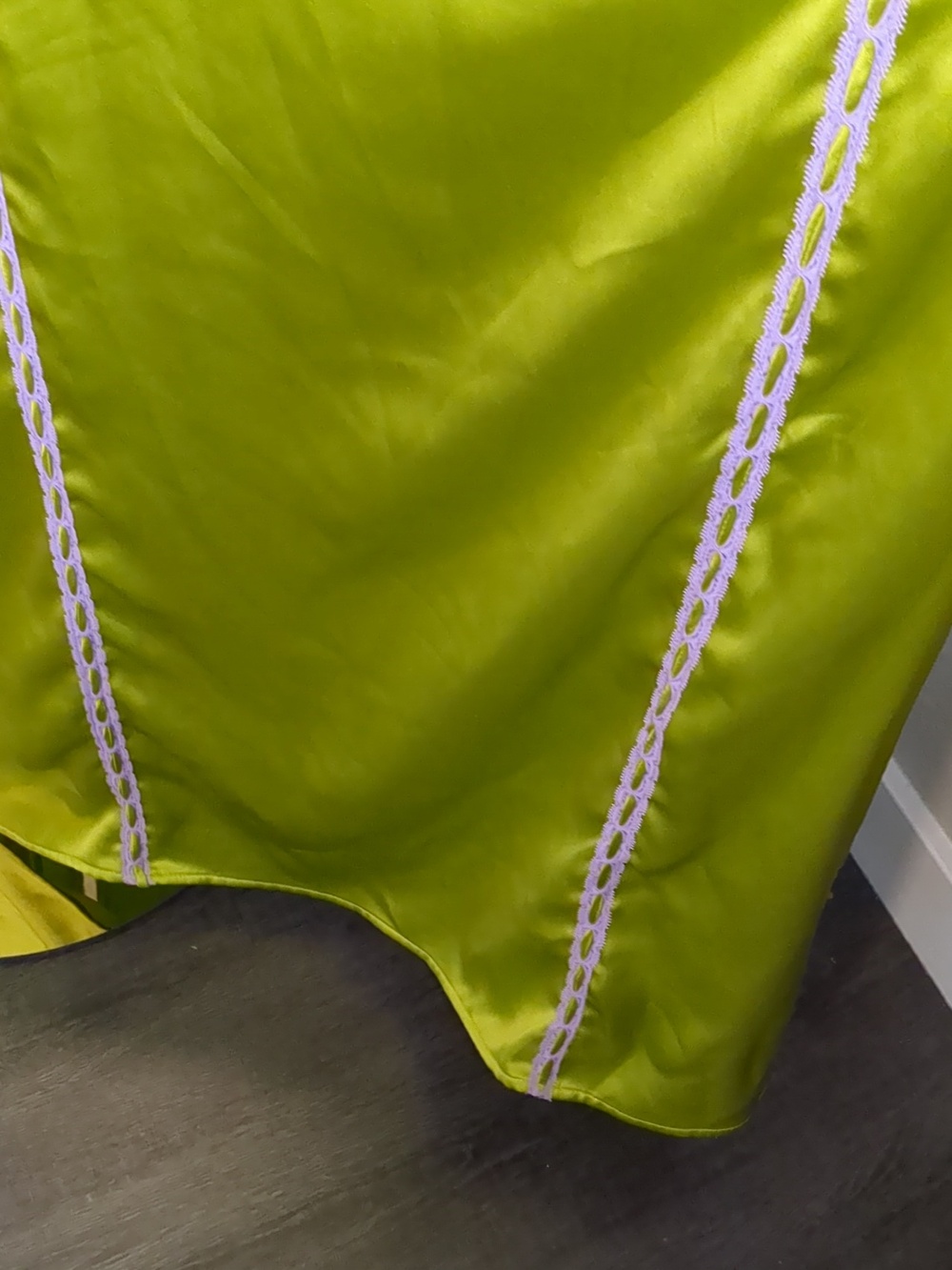 Betsey Johnson X Forever 21 Lime Green Satin Maxi Dress Plus Size - Picture 11 of 15